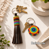 Hand-beaded Leather KeyChains & KeyRings