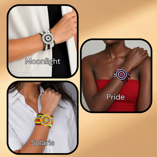 Beaded Leather Stretch Bracelets