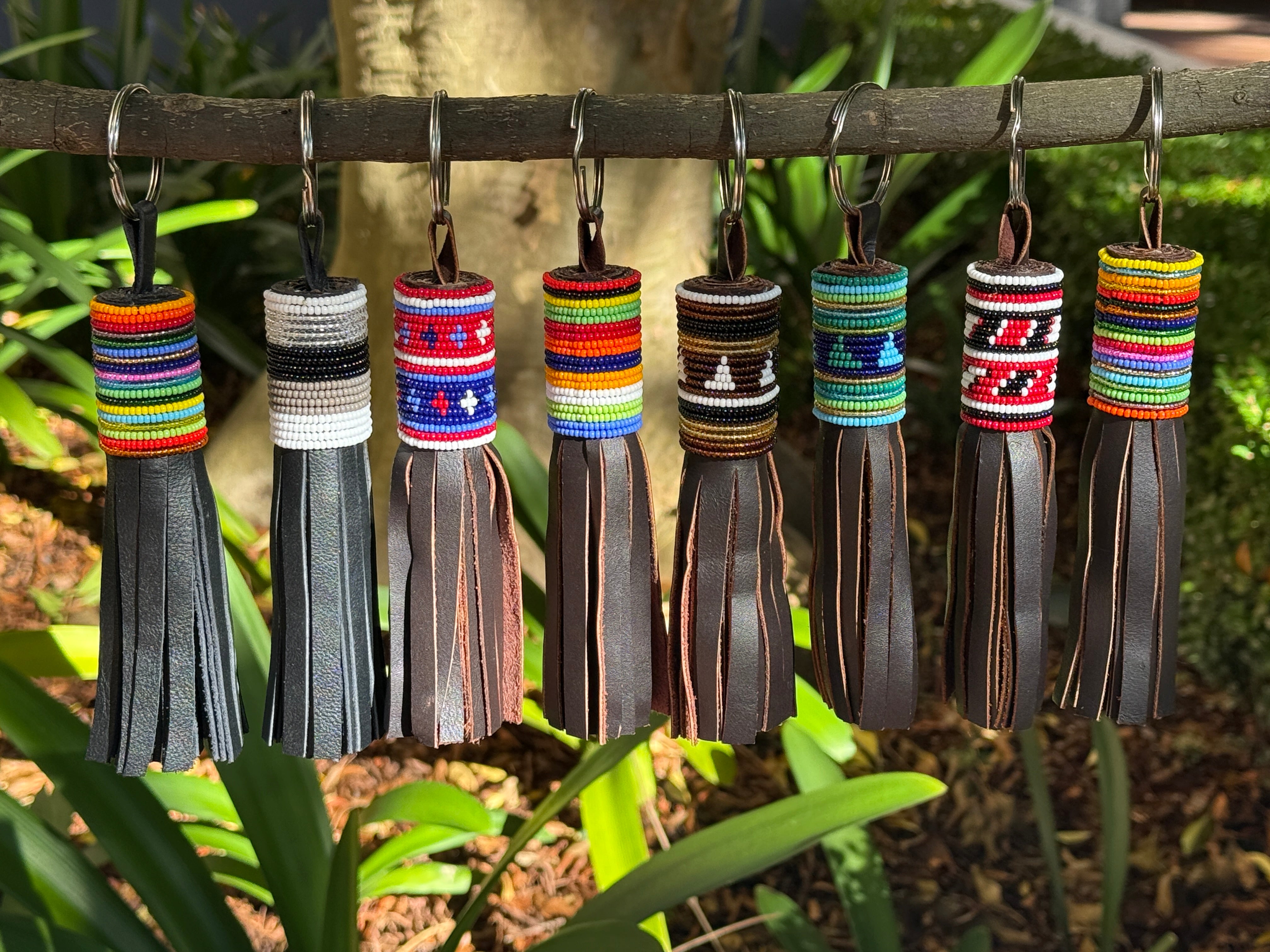 Leather Beaded Tassels - Bag Charms & Wearables