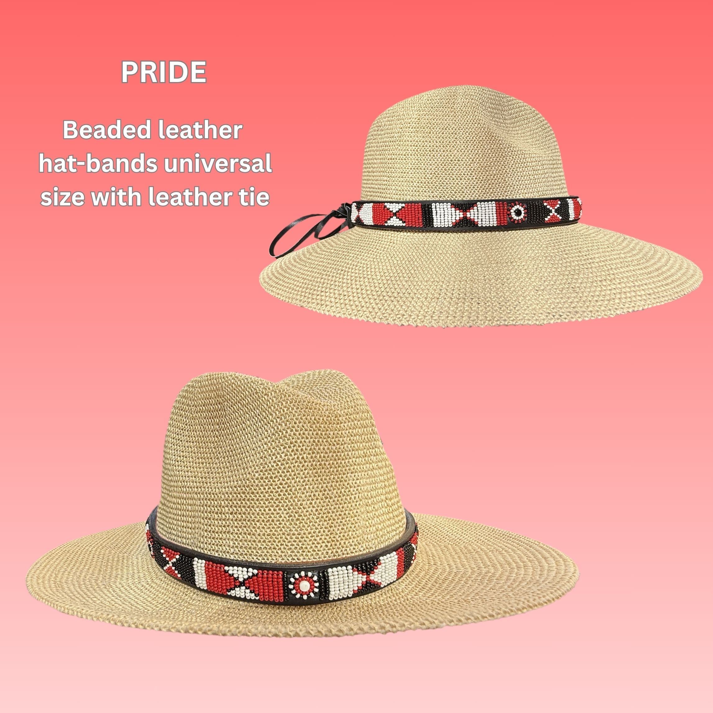 Beaded Leather Hat Bands