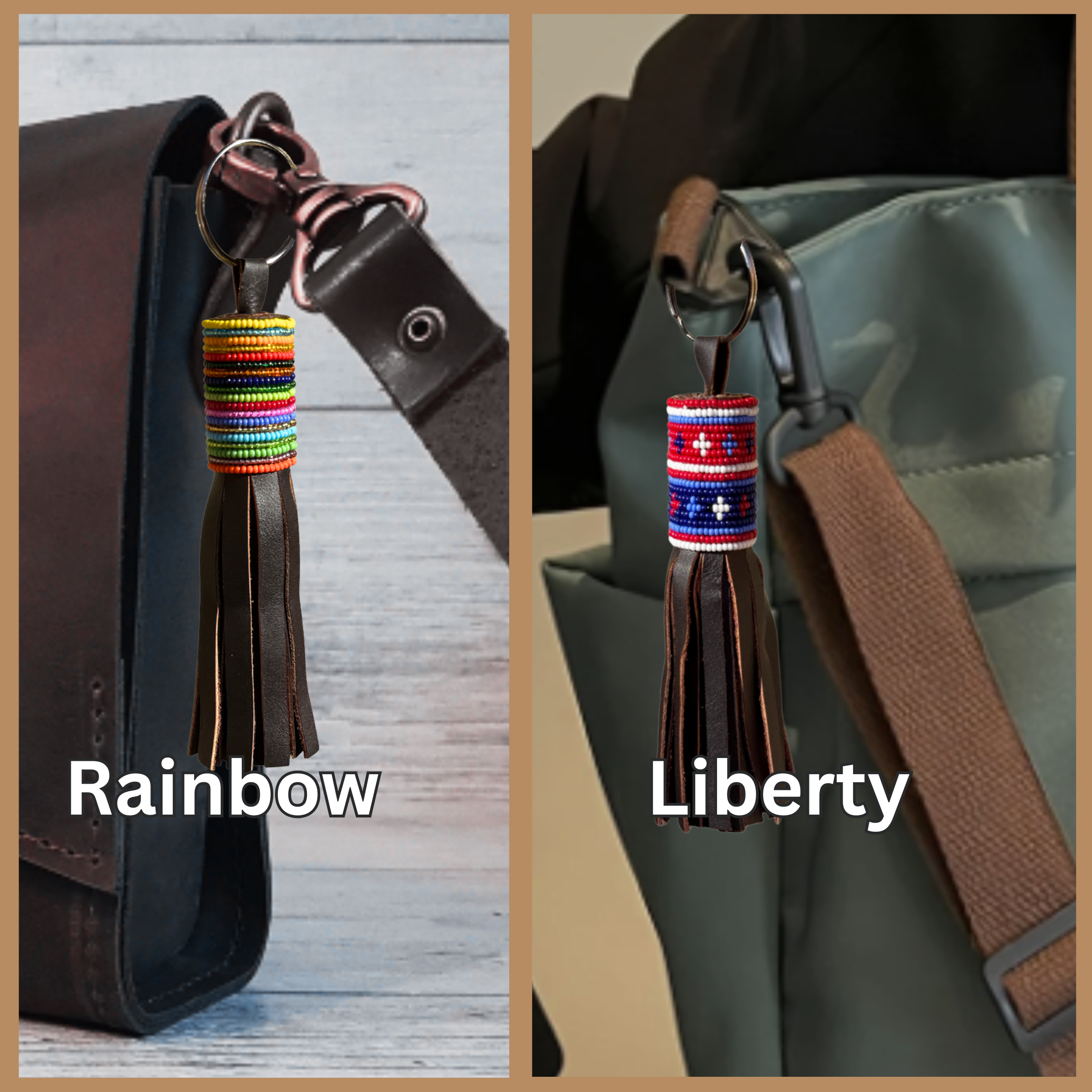 Leather Beaded Tassels - Bag Charms & Wearables