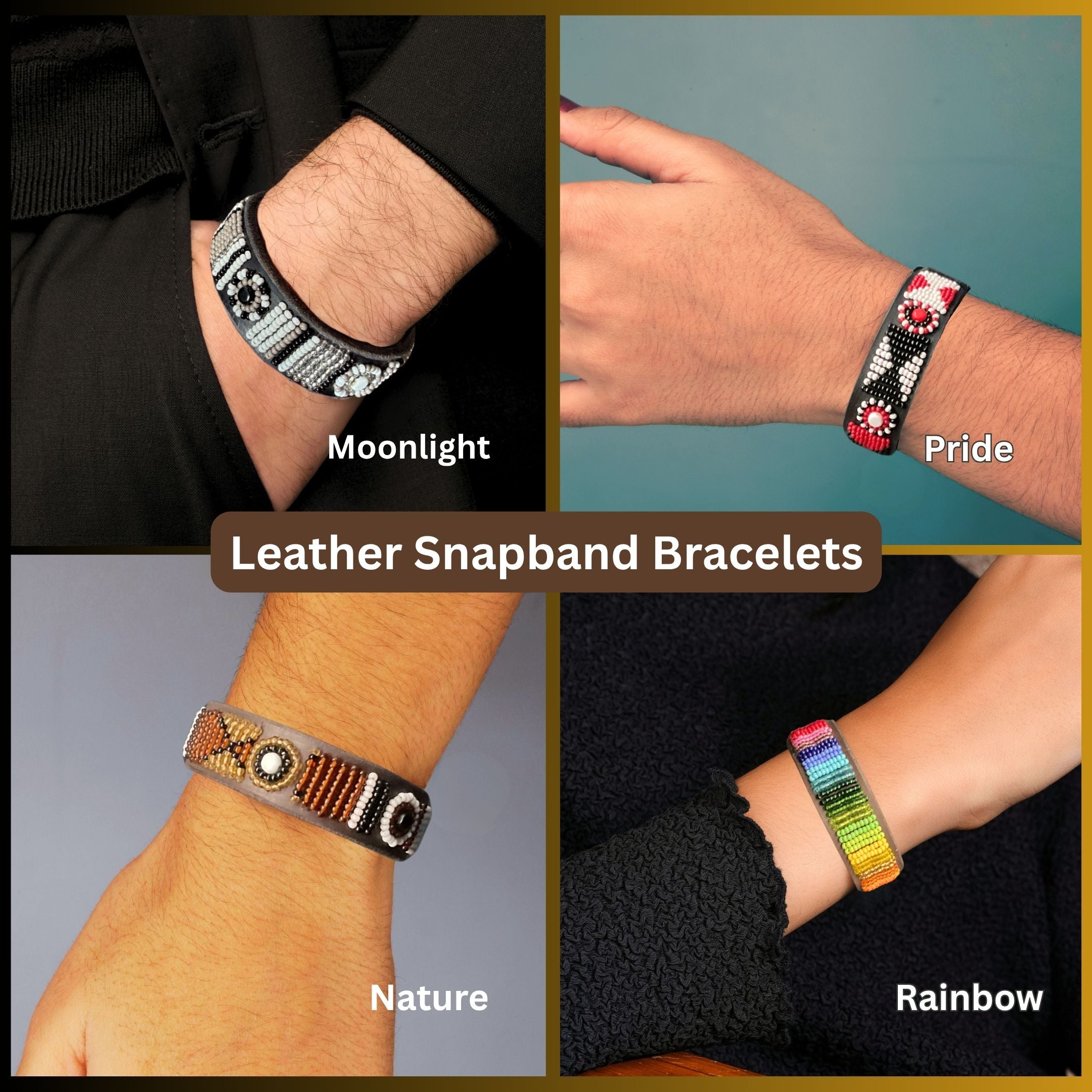 Bracelets - Handmade Maasai Bead & Leather