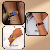 Beaded Leather Slim Bracelets