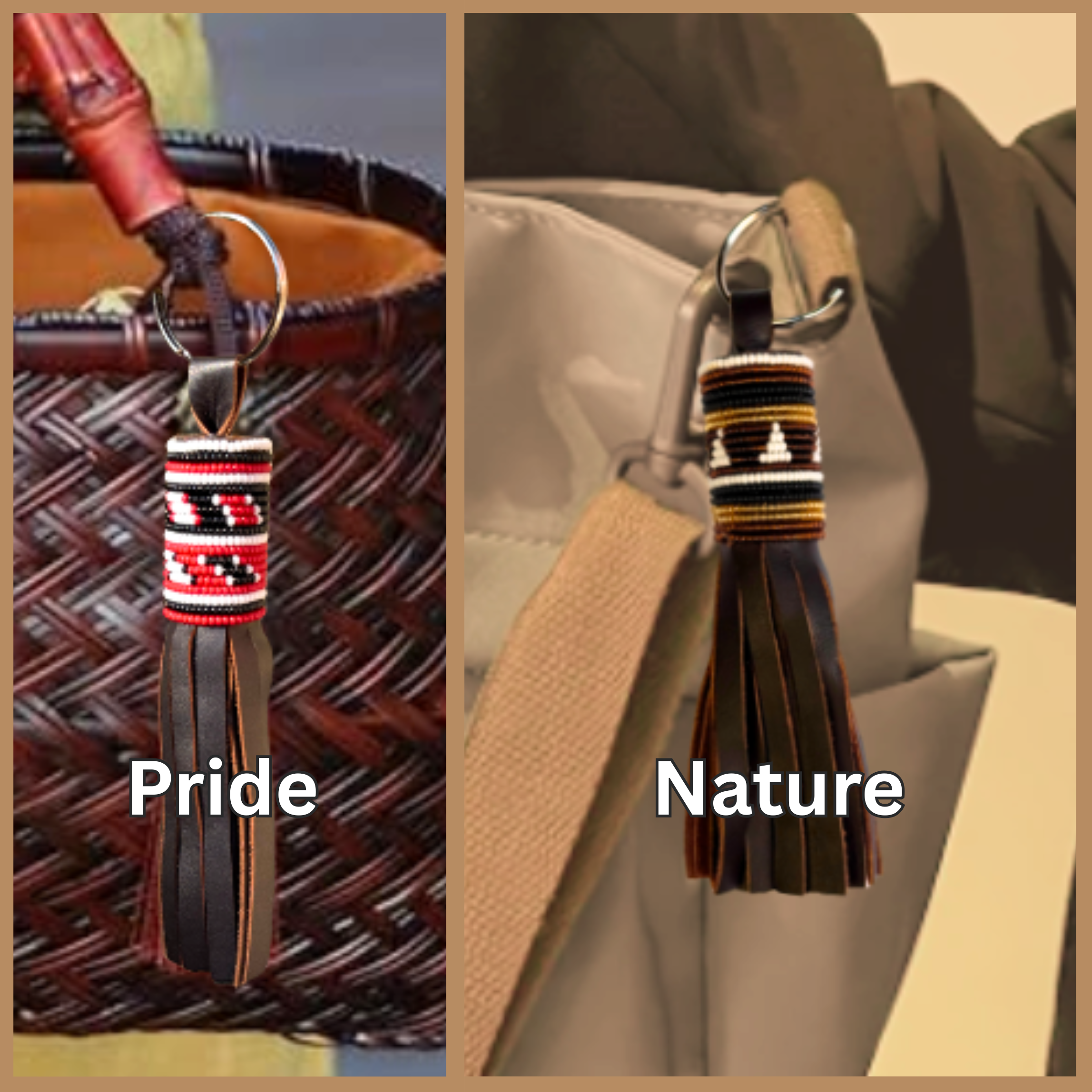 Leather Beaded Tassels - Bag Charms & Wearables