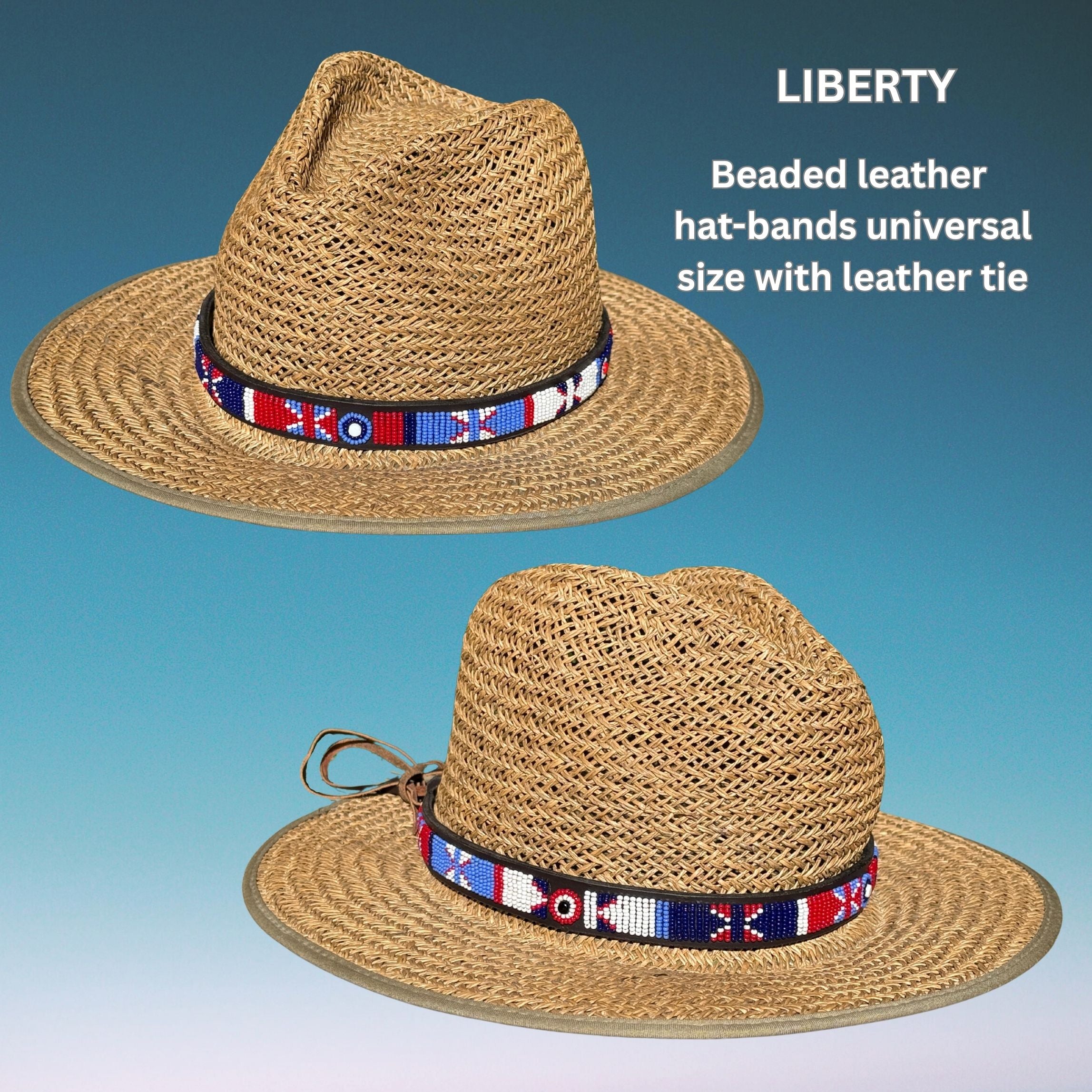 Beaded Leather Hat Bands