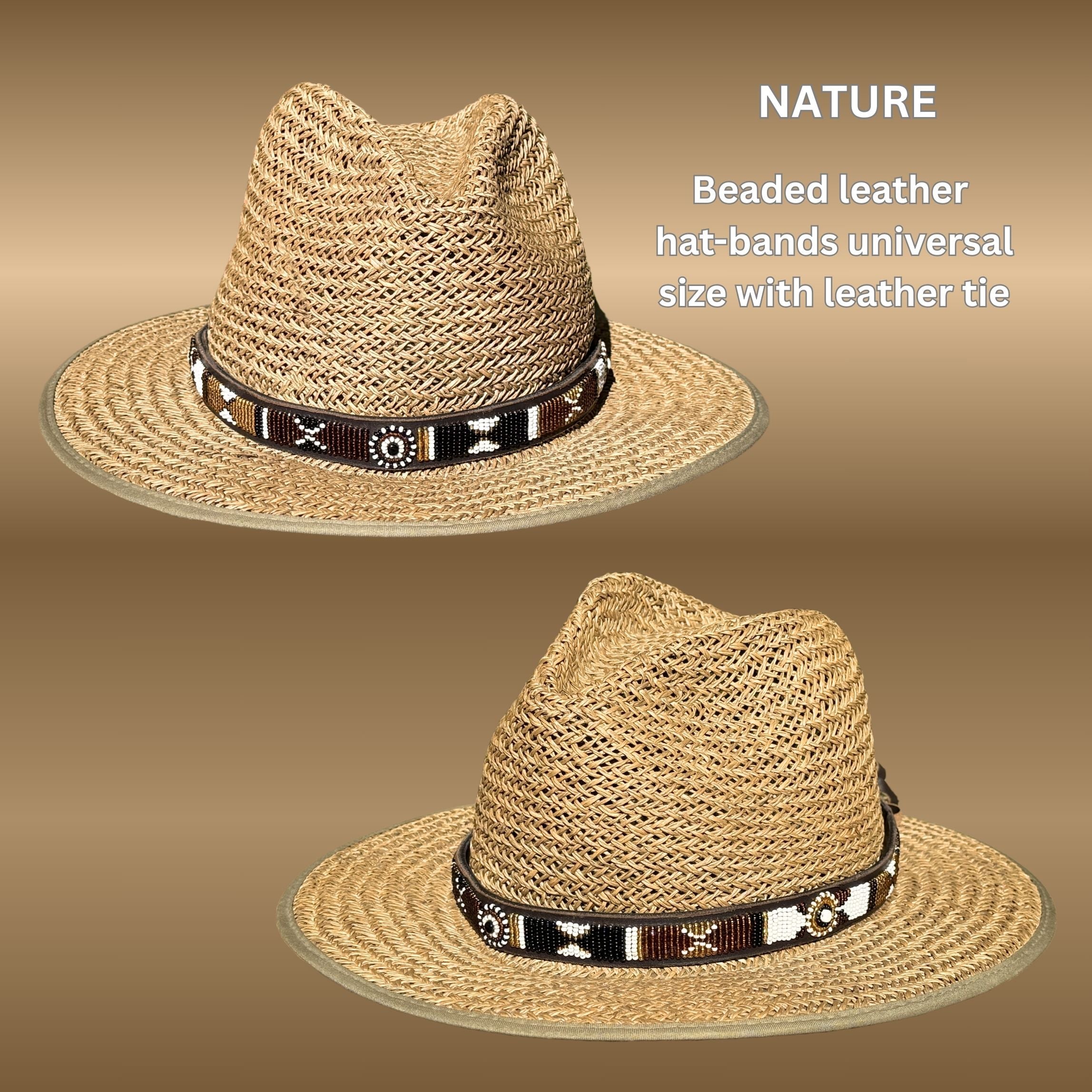Beaded Leather Hat Bands