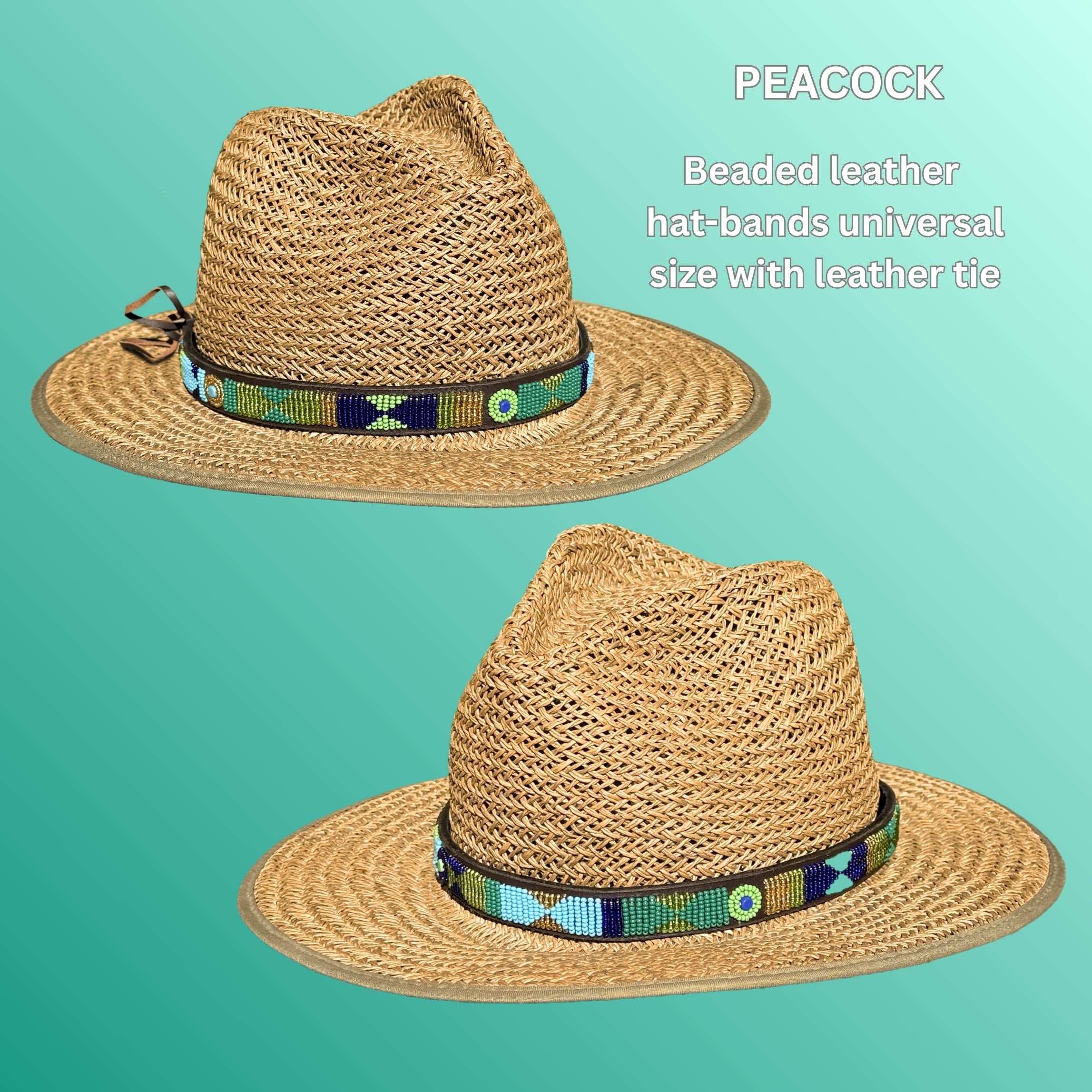 Beaded Leather Hat Bands
