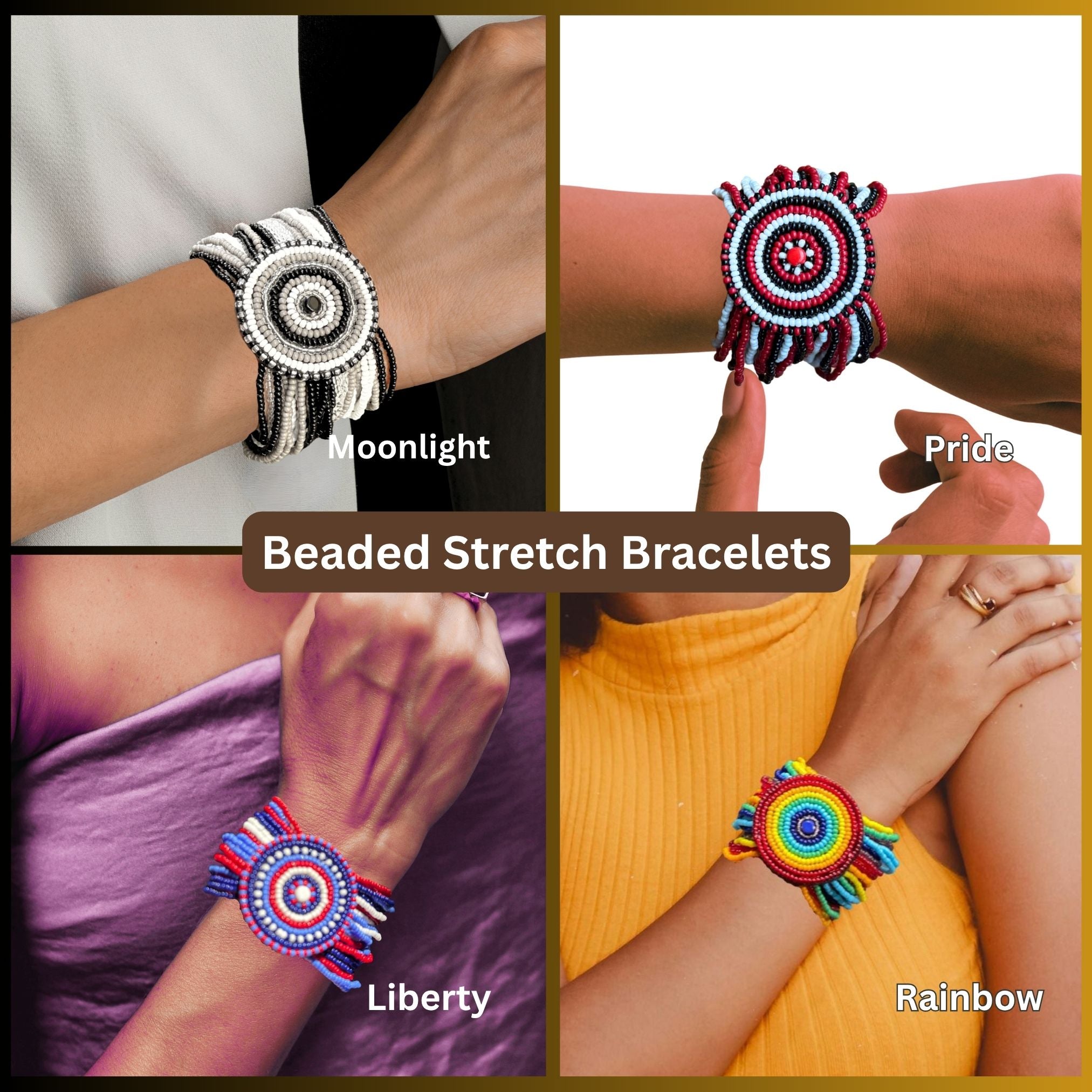 Bracelets - Handmade Maasai Bead & Leather