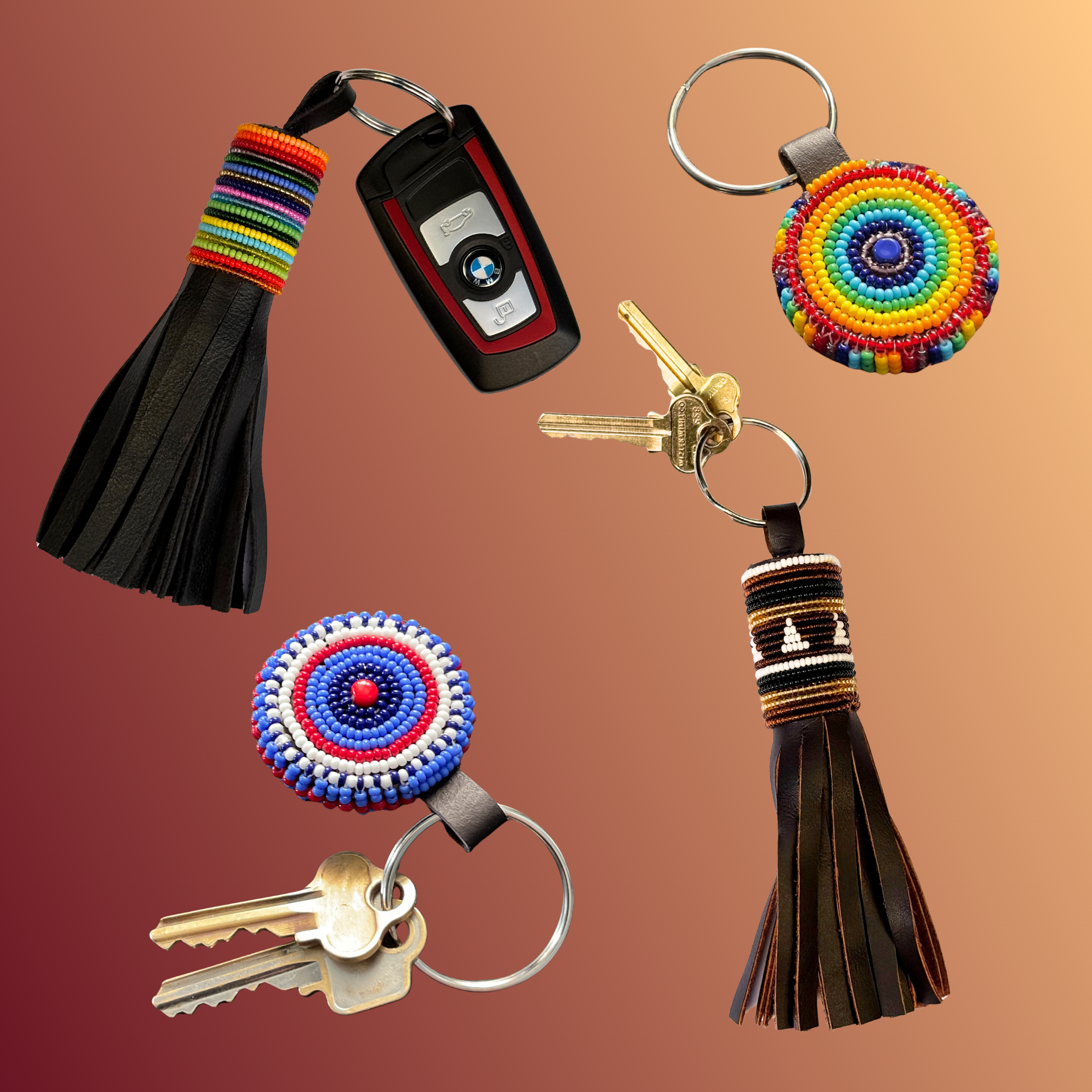 Key Rings Chains Fobs (Round or Tassel Design)