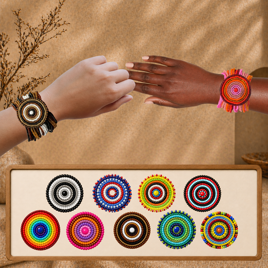 Beaded Leather Stretch Bracelets