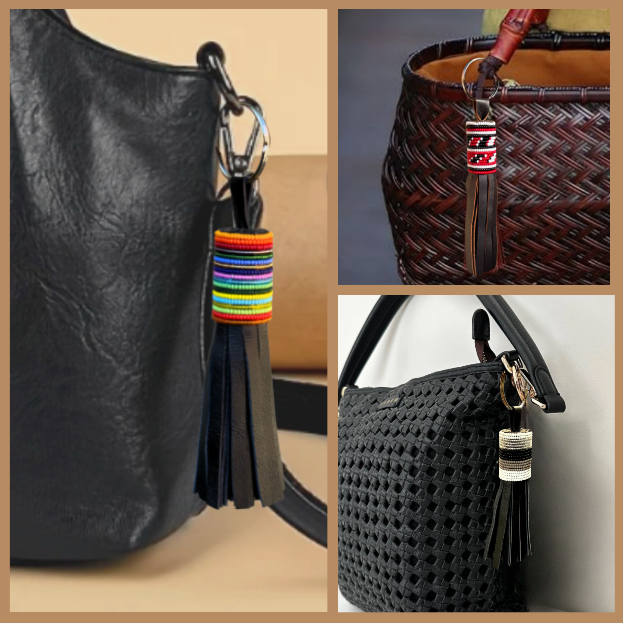 Leather Beaded Tassels - Bag Charms & Wearables