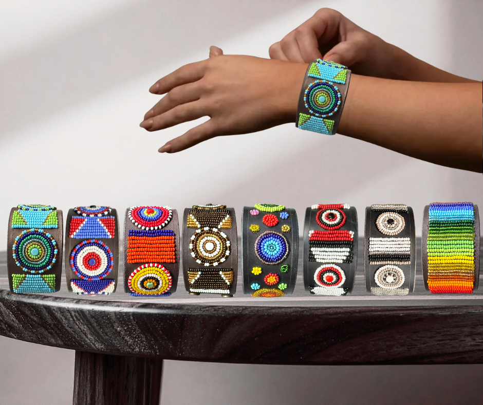 Bracelets - Handmade Maasai Bead & Leather